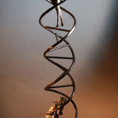 DNA, 2010, Bronze on Marble, 24" x 8" x 8"