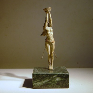 The Offering, 2010, Bronze on Marble, 6" x 4" x 3"