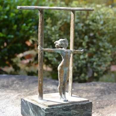 At the Gate, 2010, Bronze on Marble, 9" x 4" x 3"