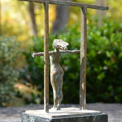 At the Gate, 2010, Bronze on Marble, 9" x 4" x 3"