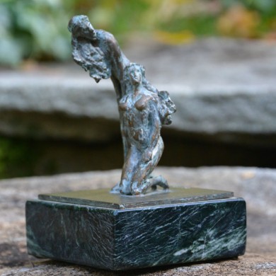 The Siting, 2010, Bronze on Marble, 6" x 3" x 3"