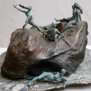 Forest Council, 2015, Bronze on Granite, 9" x 10" x 10"
